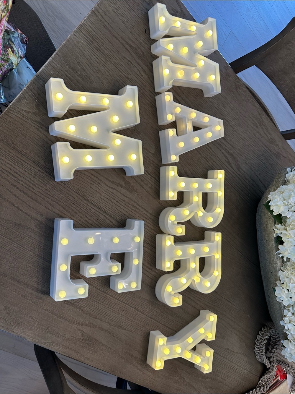Unbranded White LED Marquee Letters - 'MARRY ME'